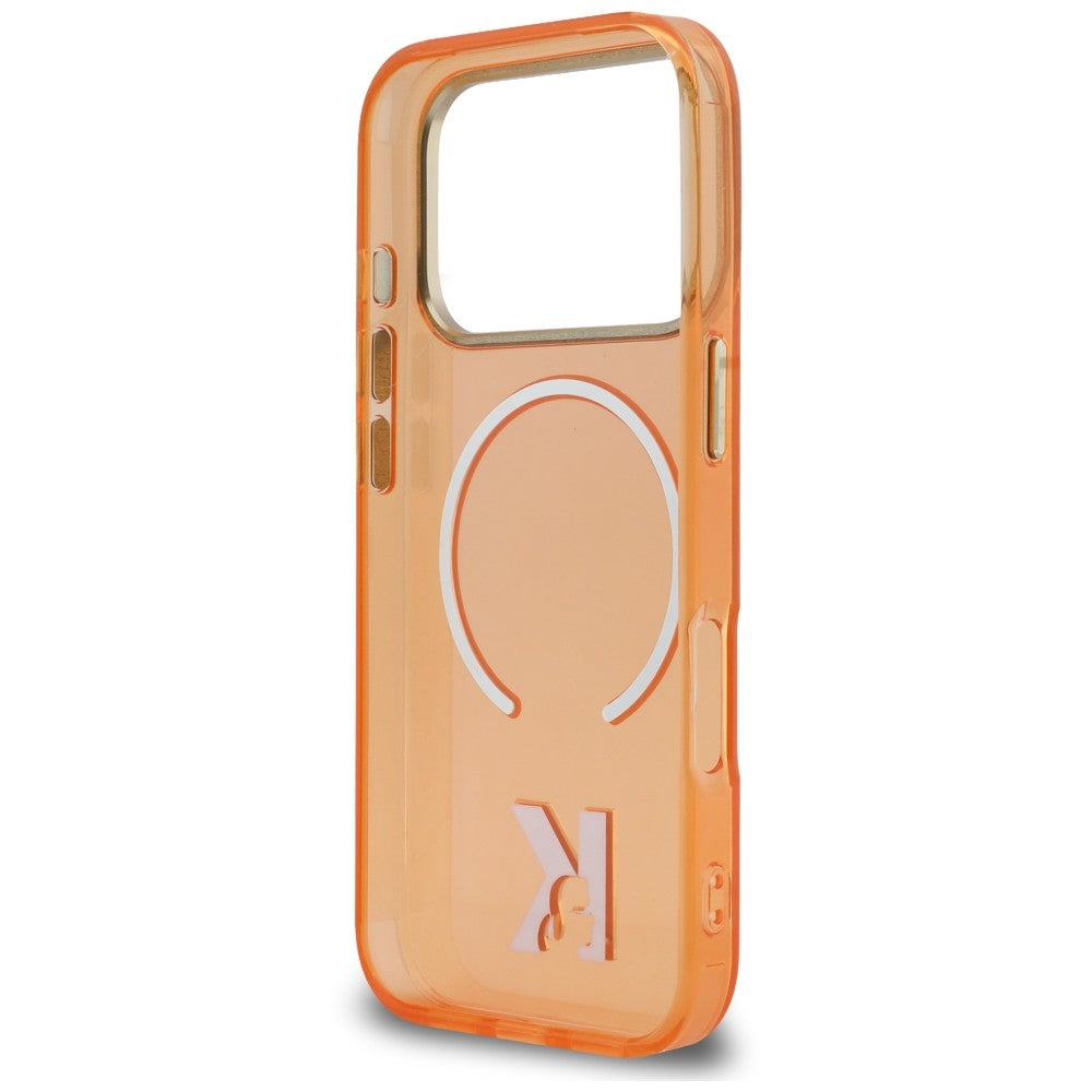 MagSafe-deksel til Apple iPhone 18 Pro / 17 Pro, Karl Lagerfeld, IML Karl Head-logo, oransje