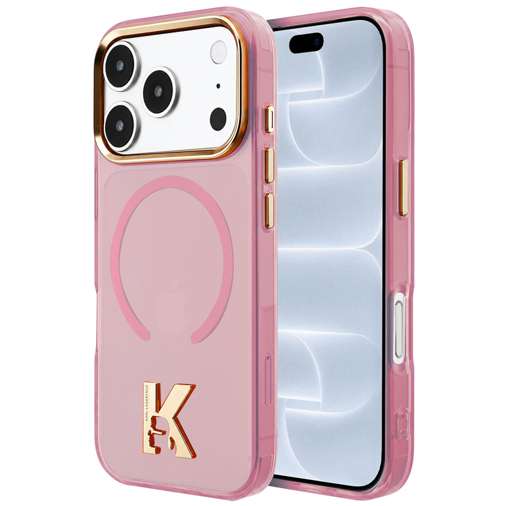 MagSafe-deksel til Apple iPhone 18 Pro / 17 Pro, Karl Lagerfeld, IML Karl Head Logo, rosa