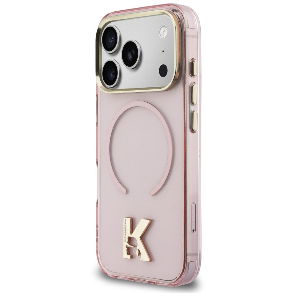 MagSafe-deksel til Apple iPhone 18 Pro / 17 Pro, Karl Lagerfeld, IML Karl Head Logo, rosa