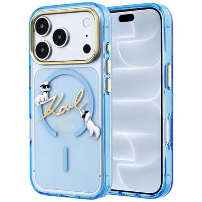 MagSafe-deksel for Apple iPhone 18 Pro / 17 Pro, Karl Lagerfeld, IML Karl Script Logo, Bleu