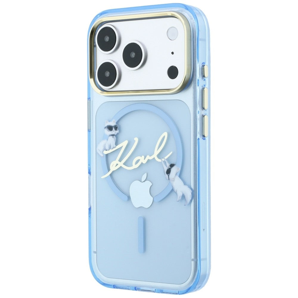 MagSafe-deksel for Apple iPhone 18 Pro / 17 Pro, Karl Lagerfeld, IML Karl Script Logo, Bleu