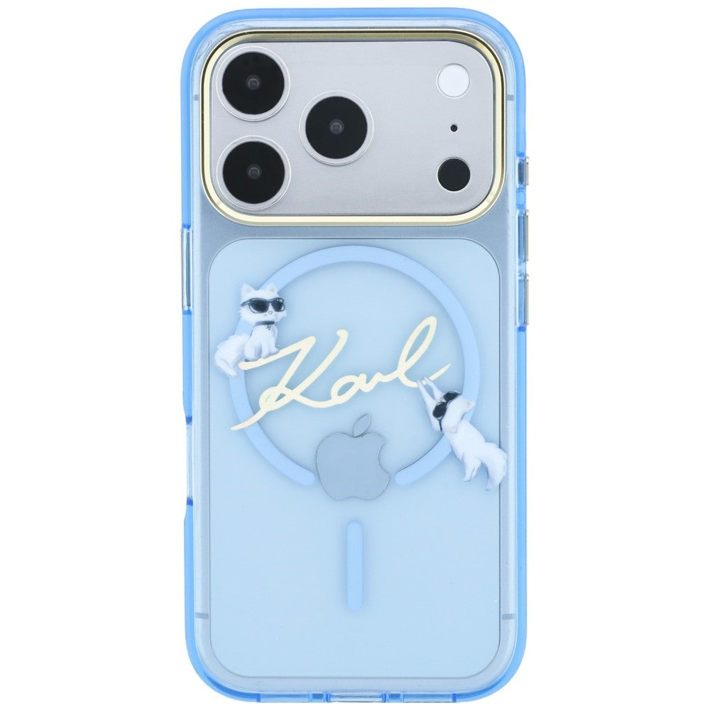 MagSafe-deksel for Apple iPhone 18 Pro / 17 Pro, Karl Lagerfeld, IML Karl Script Logo, Bleu