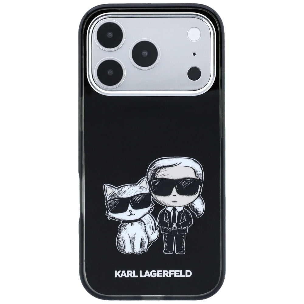 MagSafe-deksel for Apple iPhone 18 Pro / 17 Pro, Karl Lagerfeld, IML KC Bodies Sketch Print, Svart