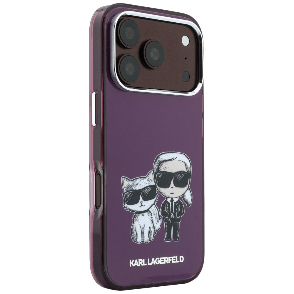 MagSafe-deksel for Apple iPhone 18 Pro / 17 Pro, Karl Lagerfeld, IML KC Bodies Sketch Print, Burgunder