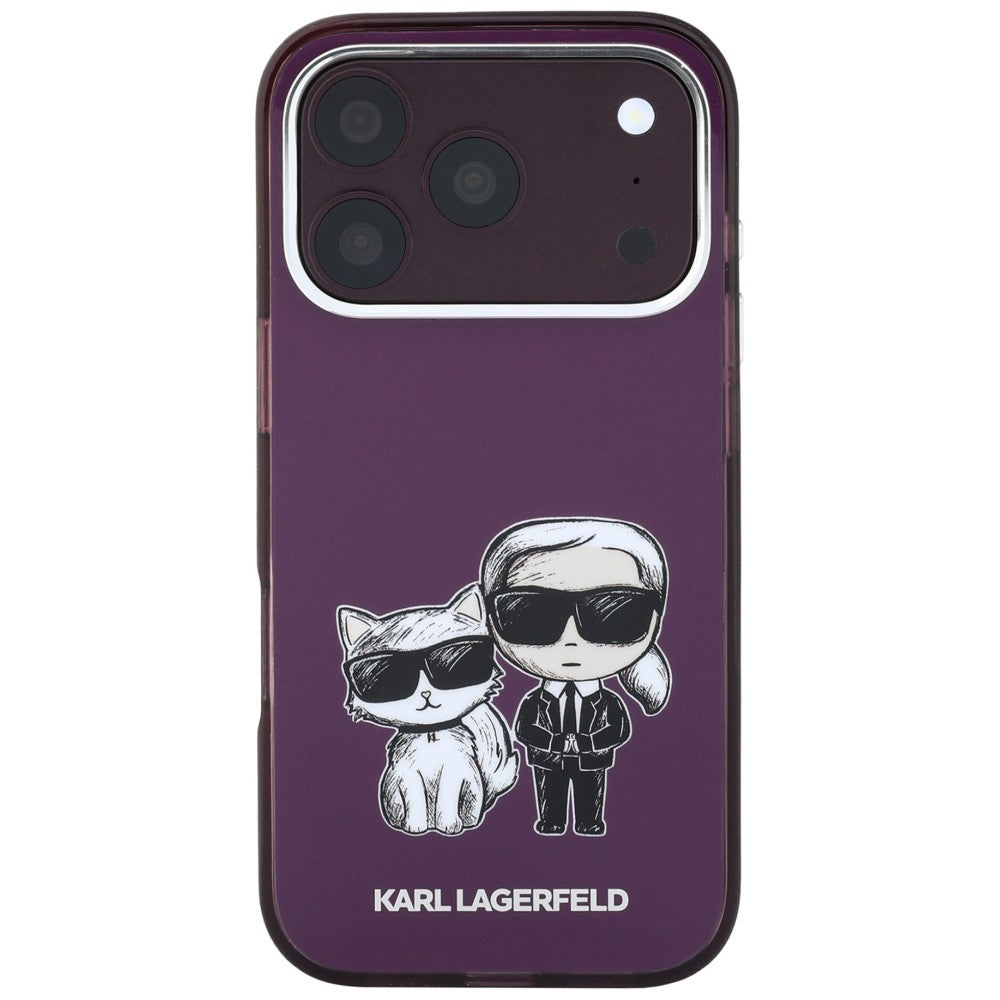 MagSafe-deksel for Apple iPhone 18 Pro / 17 Pro, Karl Lagerfeld, IML KC Bodies Sketch Print, Burgunder