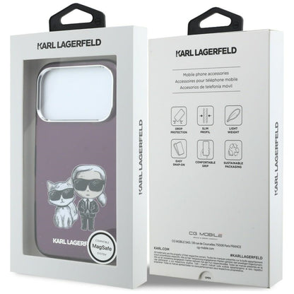 MagSafe-deksel for Apple iPhone 18 Pro / 17 Pro, Karl Lagerfeld, IML KC Bodies Sketch Print, Burgunder