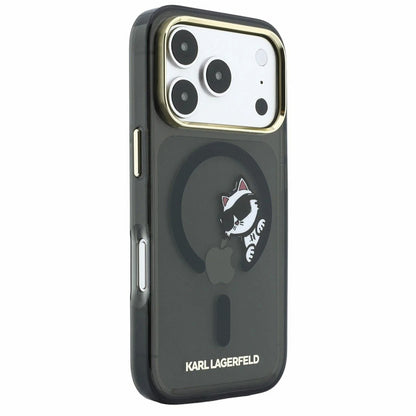 MagSafe-deksel for Apple iPhone 18 Pro / 17 Pro, Karl Lagerfeld, IML Peekaboo Print og metallramme, svart