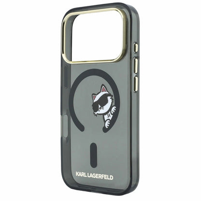 MagSafe-deksel for Apple iPhone 18 Pro / 17 Pro, Karl Lagerfeld, IML Peekaboo Print og metallramme, svart