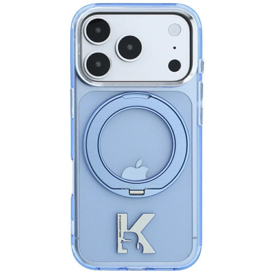 MagSafe-deksel for Apple iPhone 18 Pro / 17 Pro, Karl Lagerfeld, IML Ring Stand Kameo Metal, Blå