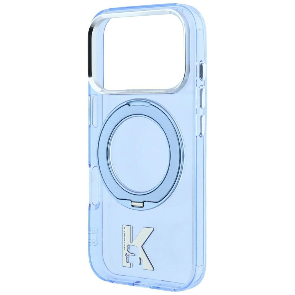 MagSafe-deksel for Apple iPhone 18 Pro / 17 Pro, Karl Lagerfeld, IML Ring Stand Kameo Metal, Blå