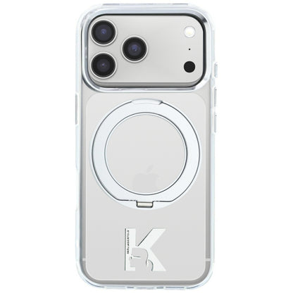 MagSafe-deksel for Apple iPhone 18 Pro / 17 Pro, Karl Lagerfeld, IML Ring Stand Kameo Metal, Transparent