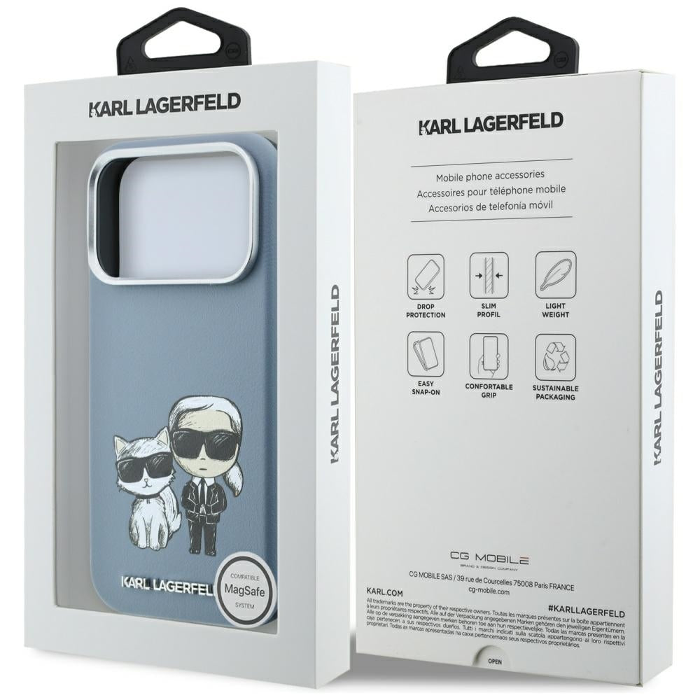 MagSafe-deksel for Apple iPhone 18 Pro / 17 Pro, Karl Lagerfeld, KC Bodies Sketch, Bleu