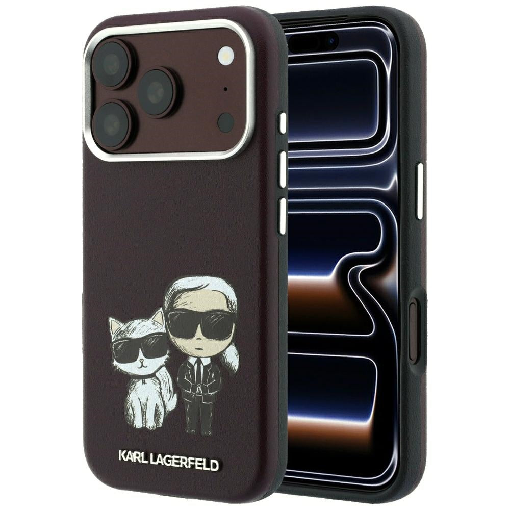 MagSafe-deksel for Apple iPhone 18 Pro / 17 Pro, Karl Lagerfeld, KC Bodies Sketch, Burgunder