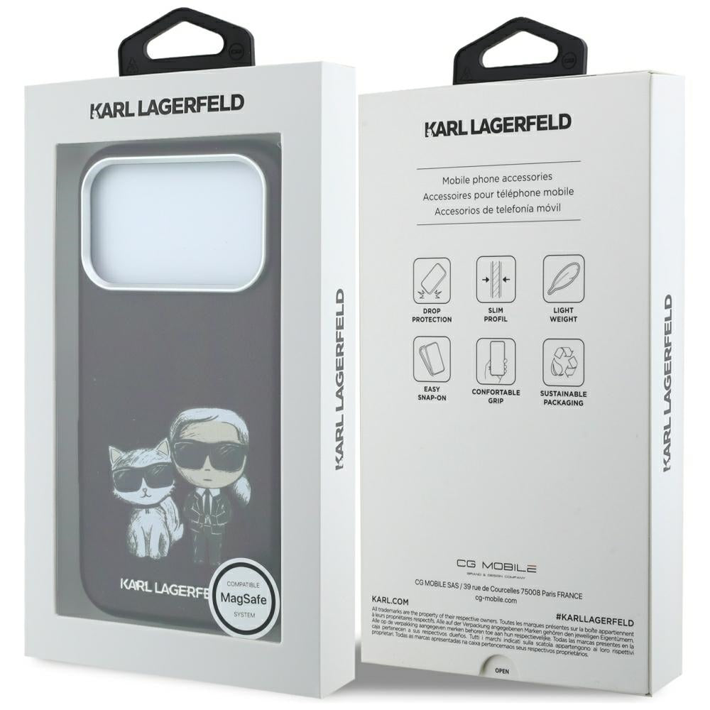 MagSafe-deksel for Apple iPhone 18 Pro / 17 Pro, Karl Lagerfeld, KC Bodies Sketch, Burgunder