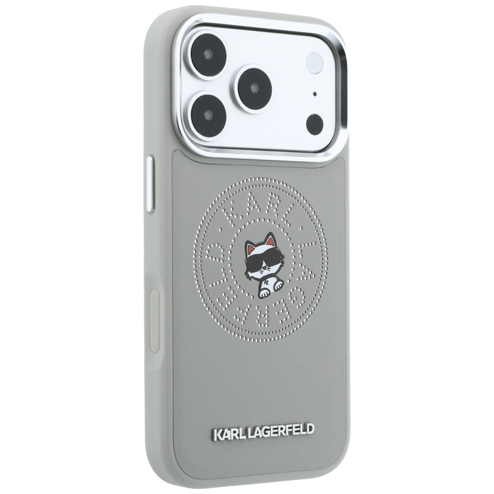 MagSafe-deksel for Apple iPhone 18 Pro / 17 Pro, Karl Lagerfeld, Point and Choupette Sketch, Grå