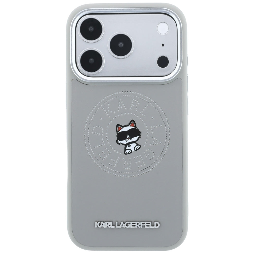 MagSafe-deksel for Apple iPhone 18 Pro / 17 Pro, Karl Lagerfeld, Point and Choupette Sketch, Grå