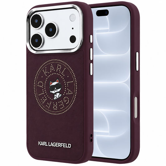 MagSafe-deksel for Apple iPhone 18 Pro / 17 Pro, Karl Lagerfeld, Point and Choupette Sketch, Burgunder