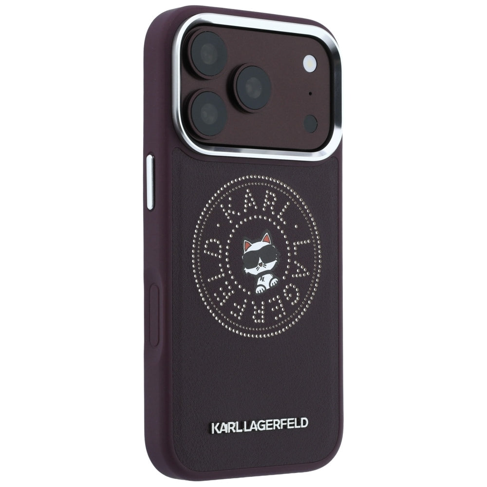 MagSafe-deksel for Apple iPhone 18 Pro / 17 Pro, Karl Lagerfeld, Point and Choupette Sketch, Burgunder