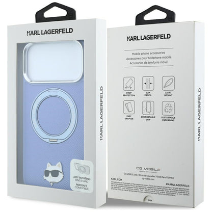 MagSafe-deksel for Apple iPhone 18 Pro / 17 Pro, Karl Lagerfeld, Ring Stand 360 Choupette Pin, Bleu