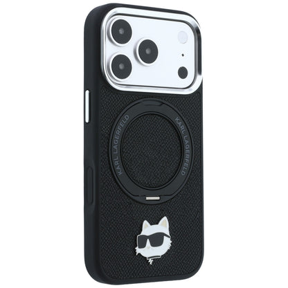 MagSafe-deksel for Apple iPhone 18 Pro / 17 Pro, Karl Lagerfeld, Ring Stand 360 Choupette Pin, Svart