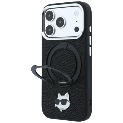 MagSafe-deksel for Apple iPhone 18 Pro / 17 Pro, Karl Lagerfeld, Ring Stand 360 Choupette Pin, Svart