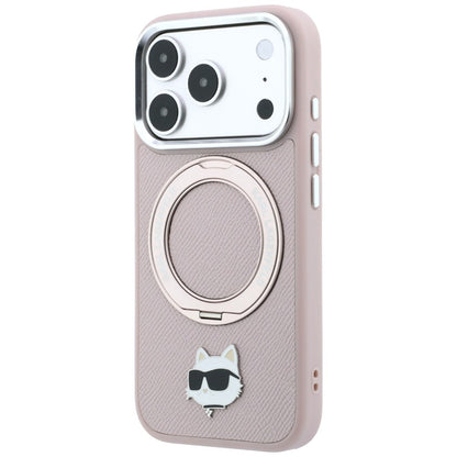 MagSafe-deksel til Apple iPhone 18 Pro / 17 Pro, Karl Lagerfeld, Ring Stand 360 Choupette Pin, rosa