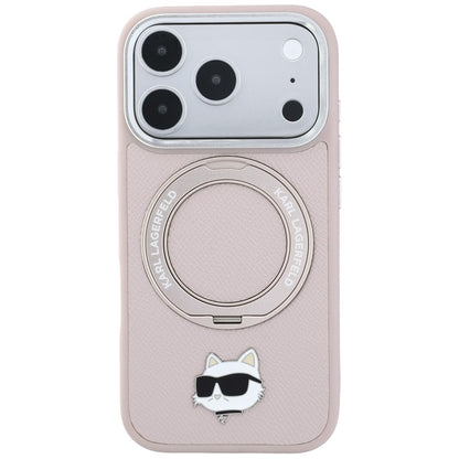 MagSafe-deksel til Apple iPhone 18 Pro / 17 Pro, Karl Lagerfeld, Ring Stand 360 Choupette Pin, rosa