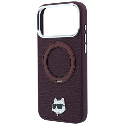MagSafe-deksel for Apple iPhone 18 Pro / 17 Pro, Karl Lagerfeld, Ring Stand 360 Choupette Pin, Burgunder