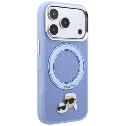 MagSafe-deksel for Apple iPhone 18 Pro / 17 Pro, Karl Lagerfeld, Ring Stand 360 Karl & Choupette Pin, Bleu