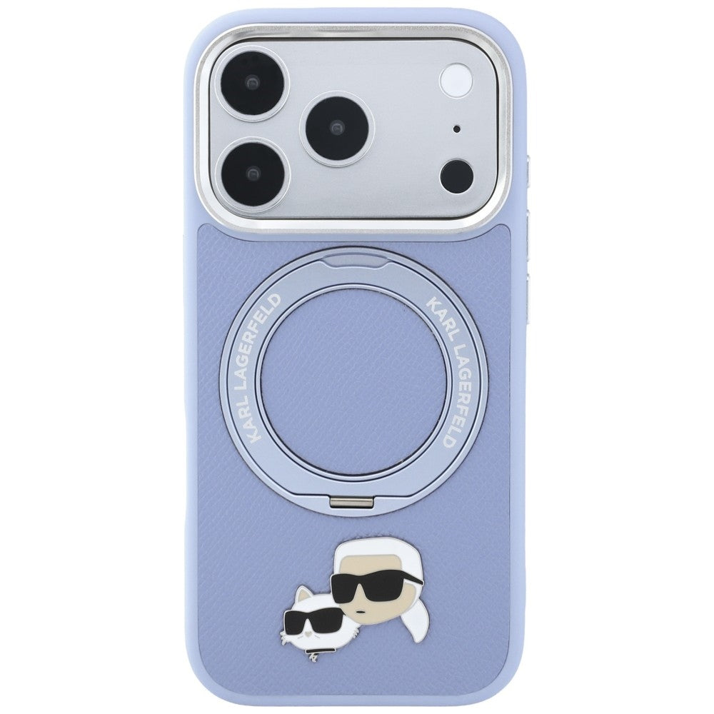MagSafe-deksel for Apple iPhone 18 Pro / 17 Pro, Karl Lagerfeld, Ring Stand 360 Karl & Choupette Pin, Bleu