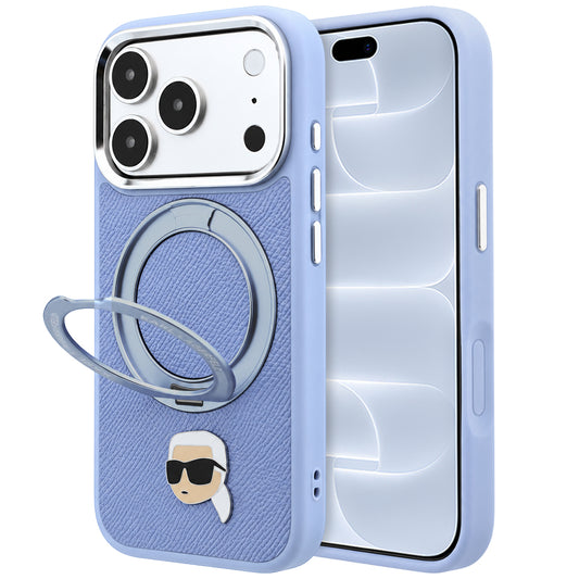 MagSafe-deksel for Apple iPhone 18 Pro / 17 Pro, Karl Lagerfeld, Ring Stand 360 Karl Pin, Blå