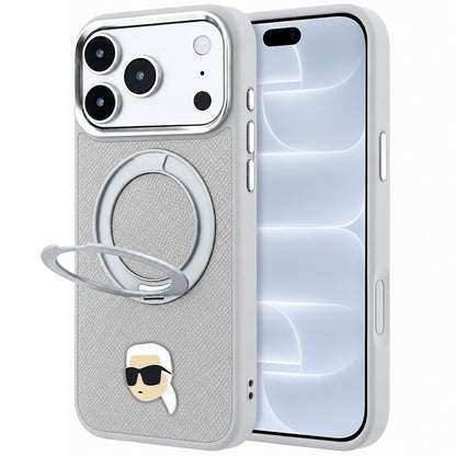 MagSafe-deksel for Apple iPhone 18 Pro / 17 Pro, Karl Lagerfeld, Ring Stand 360 Karl Pin, Grå