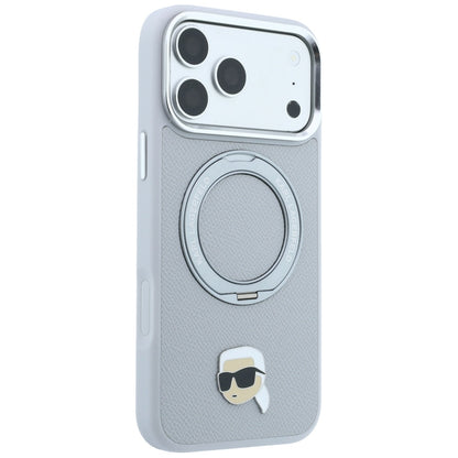 MagSafe-deksel for Apple iPhone 18 Pro / 17 Pro, Karl Lagerfeld, Ring Stand 360 Karl Pin, Grå