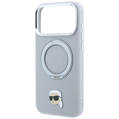 MagSafe-deksel for Apple iPhone 18 Pro / 17 Pro, Karl Lagerfeld, Ring Stand 360 Karl Pin, Grå