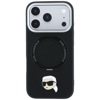 MagSafe-deksel for Apple iPhone 18 Pro / 17 Pro, Karl Lagerfeld, Ring Stand 360 Karl Pin, Svart