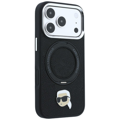 MagSafe-deksel for Apple iPhone 18 Pro / 17 Pro, Karl Lagerfeld, Ring Stand 360 Karl Pin, Svart