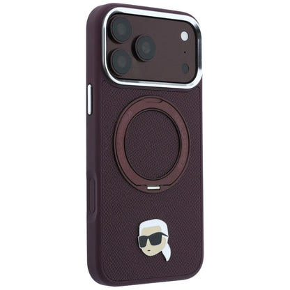 MagSafe-deksel for Apple iPhone 18 Pro / 17 Pro, Karl Lagerfeld, Ring Stand 360 Karl Pin, Burgunder