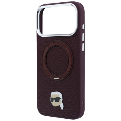 MagSafe-deksel for Apple iPhone 18 Pro / 17 Pro, Karl Lagerfeld, Ring Stand 360 Karl Pin, Burgunder