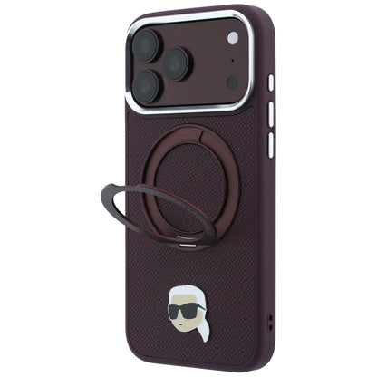 MagSafe-deksel for Apple iPhone 18 Pro / 17 Pro, Karl Lagerfeld, Ring Stand 360 Karl Pin, Burgunder