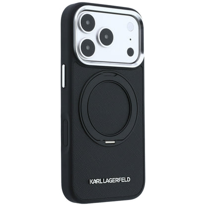 MagSafe-deksel for Apple iPhone 18 Pro / 17 Pro, Karl Lagerfeld, Ring Stand 360 Saffiano, Svart