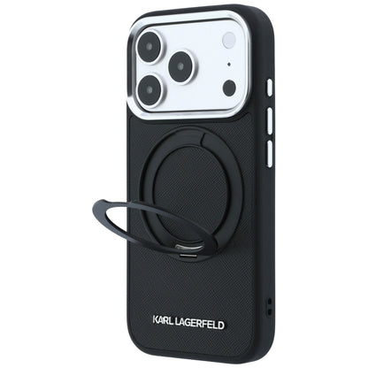 MagSafe-deksel for Apple iPhone 18 Pro / 17 Pro, Karl Lagerfeld, Ring Stand 360 Saffiano, Svart