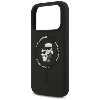 MagSafe-deksel for Apple iPhone 18 Pro / 17 Pro, Karl Lagerfeld, Silicone Ring Karl & Choupette, Svart