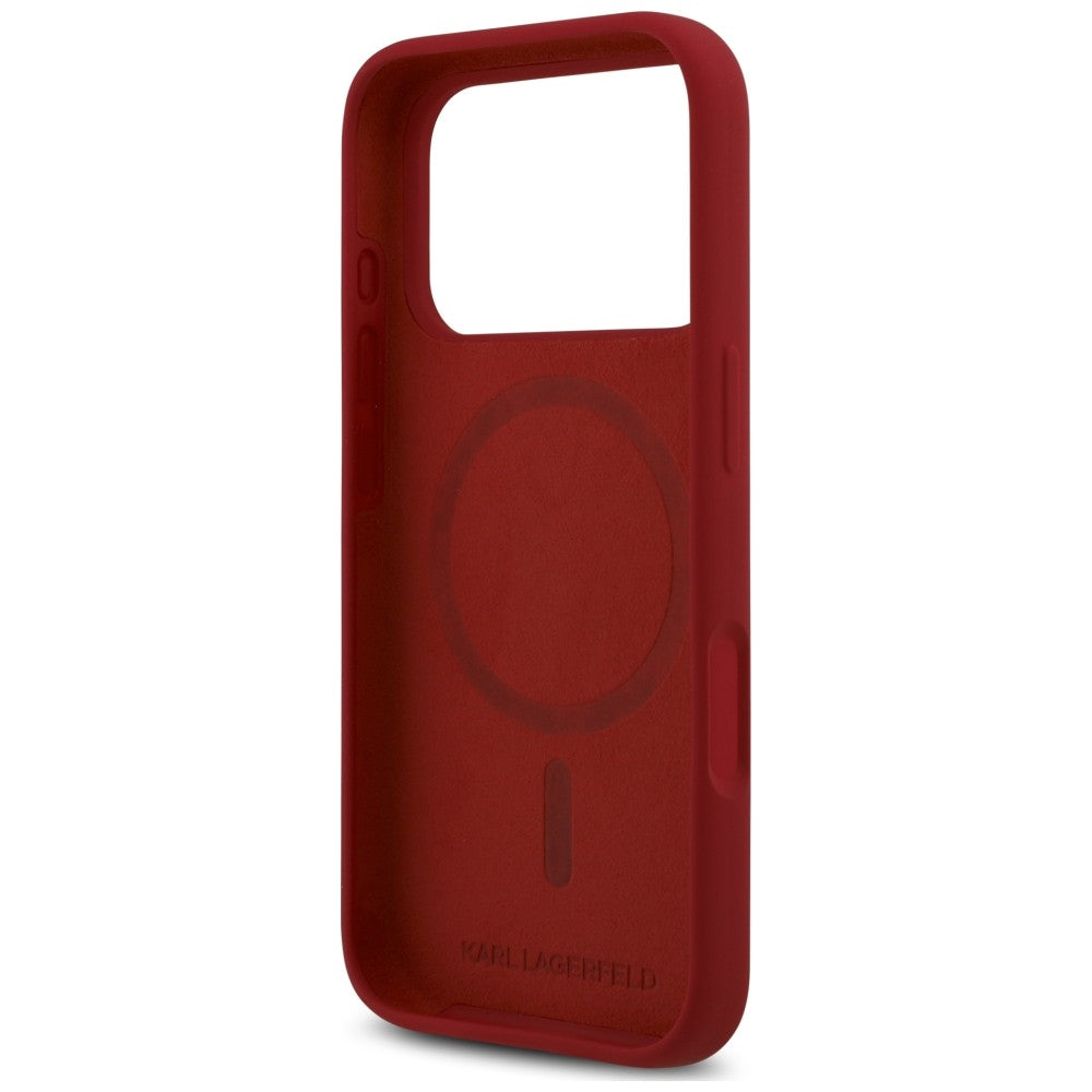 MagSafe-deksel til Apple iPhone 18 Pro / 17 Pro, Karl Lagerfeld, Silicone Ring Karl & Choupette, rosa