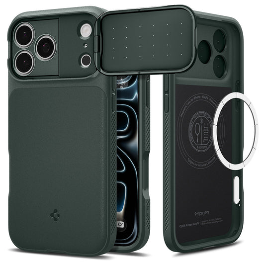 MagSafe-deksel for Apple iPhone 18 Pro / 17 Pro, Spigen, Optik Armor, Grønn ACS09954