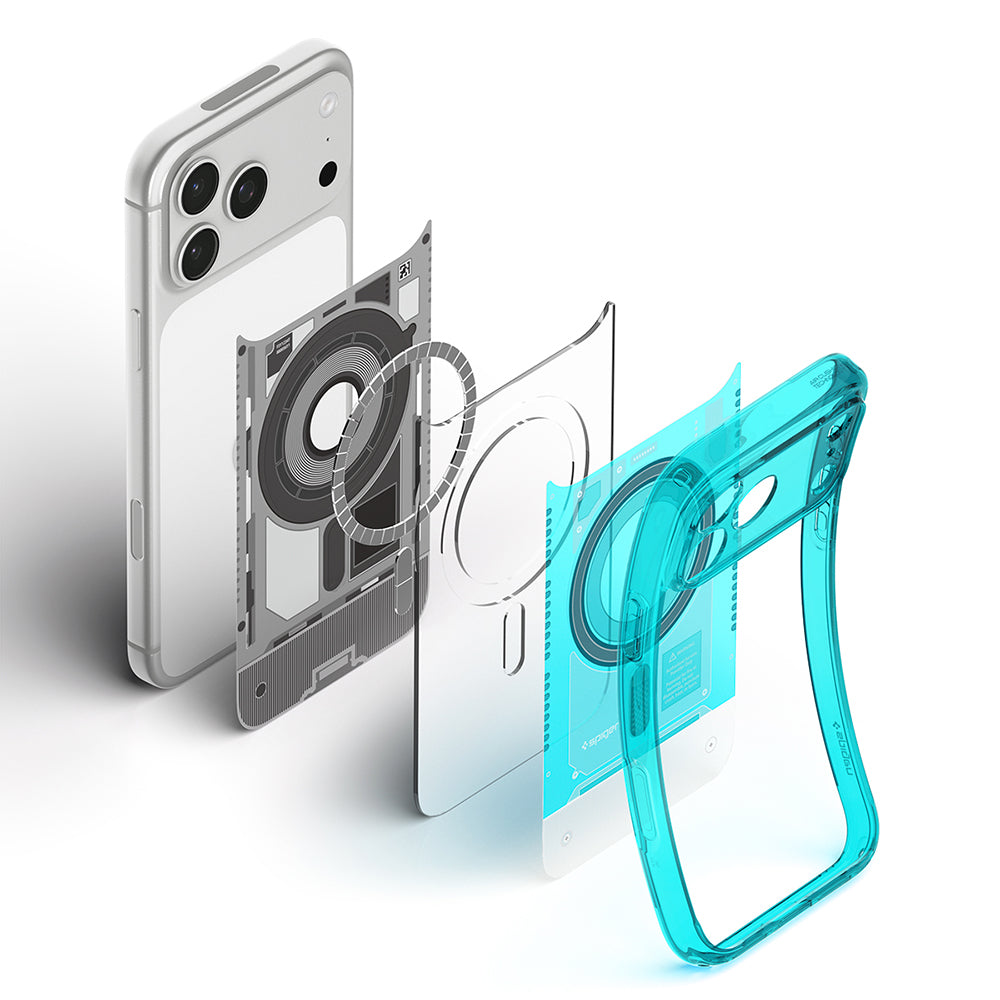 MagSafe-deksel for Apple iPhone 18 Pro / 17 Pro, Spigen, Ultra Hybrid C-One, Turkis ACS11985