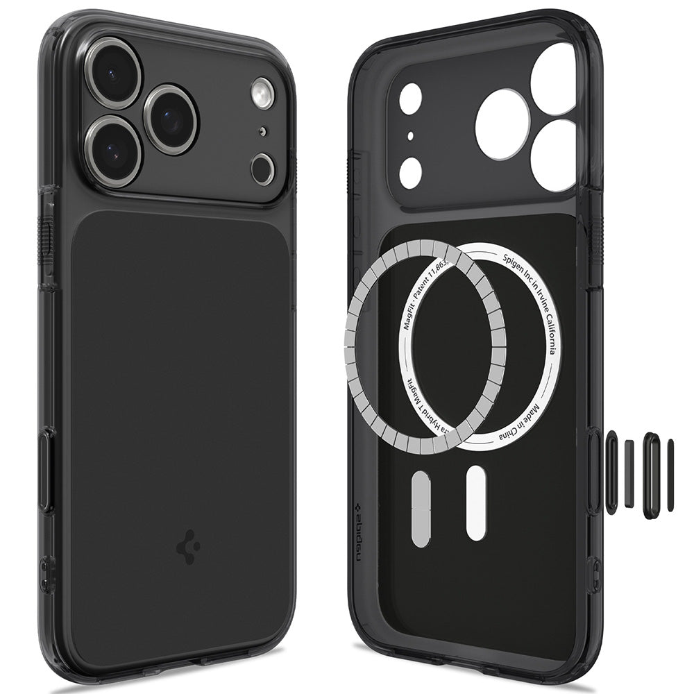 MagSafe-deksel for Apple iPhone 18 Pro / 17 Pro, Spigen, Ultra Hybrid T, Matt svart ACS12171