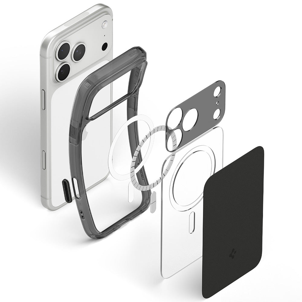 MagSafe-deksel for Apple iPhone 18 Pro / 17 Pro, Spigen, Ultra Hybrid T, Matt svart ACS12171