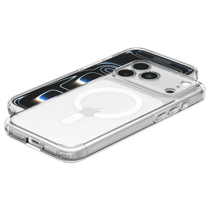 MagSafe-deksel for Apple iPhone 18 Pro / 17 Pro, Spigen, Ultra Hybrid, Transparent Hvit ACS12155