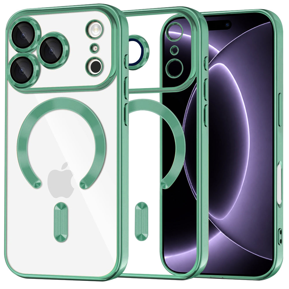 MagSafe-deksel for Apple iPhone 18 Pro / 17 Pro, Techsuit, Luxury Crystal, Lys grønn
