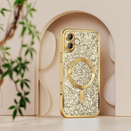 MagSafe-deksel for Apple iPhone 18 Pro / 17 Pro, Techsuit, Luxury Glitter, Mørkeblå